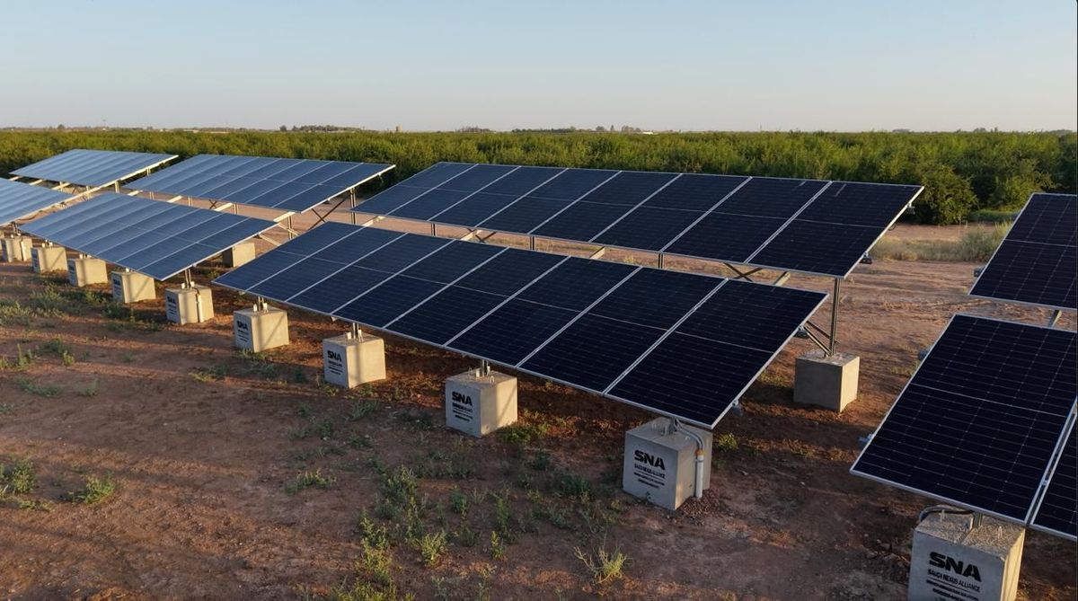 SNA solar panels beside the farm