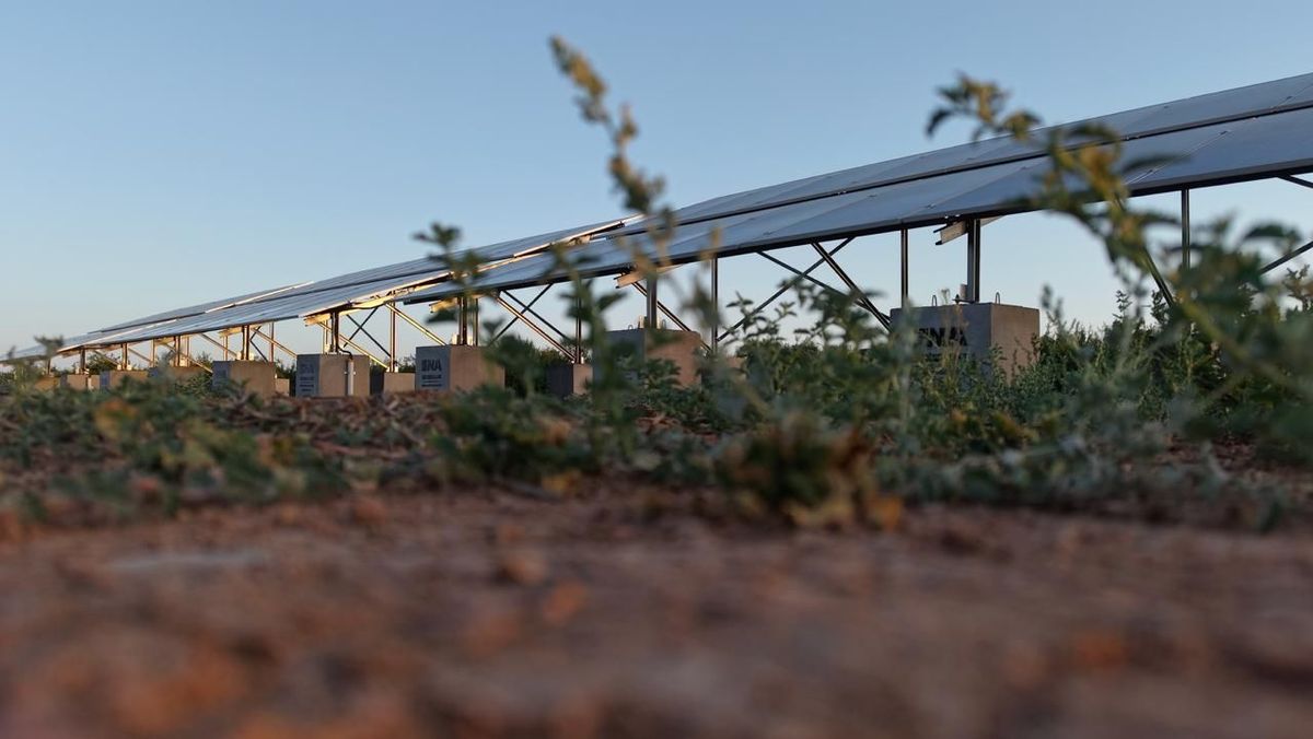 An SNA solar station among the field plants